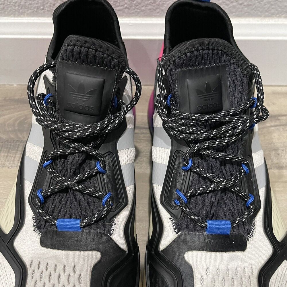 Adidas ZX 2K Boost Shoes Mens 10.5 White Blue Black Pink Running Athletic FX8835 - Picture 4 of 9